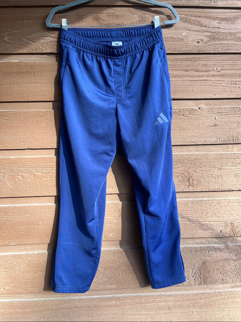 Adidas Track Pants Mens small Blue Knit Zip Hem
Elastic Waist Athletic KD3636